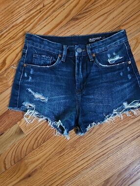 Blank NYC Distressed Dark Blue Denim Cutoff Shorts Size 25